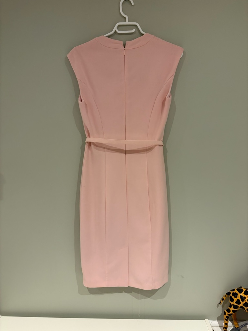 le chateau Blush Cap-Sleeve Sheath Dress with Slim Belt - Picture 10 of 12